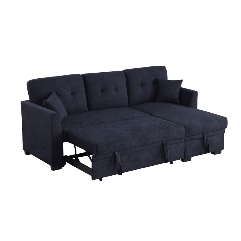Reversible Sleeper Sectional Sofa with Storage Chaise and Pull Out Sleeper Bed
