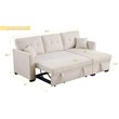 Reversible Sleeper Sectional Sofa with Storage Chaise and Pull Out Sleeper Bed