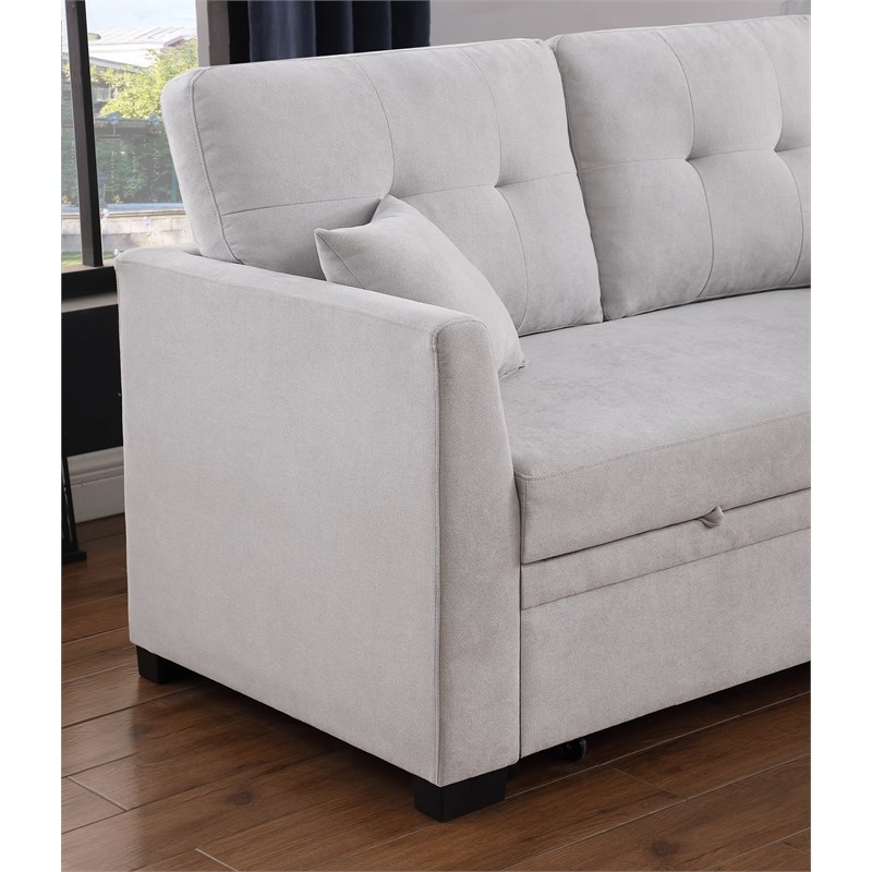 Reversible Sleeper Sectional Sofa with Storage Chaise and Pull Out Sleeper Bed