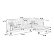2-PC Sectional Sofa with Modern Nailheads Design-Azure