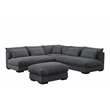 Corduroy 6 Seater Modern Sofa Couches with Ottoman