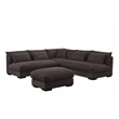 Corduroy 6 Seater Modern Sofa Couches with Ottoman