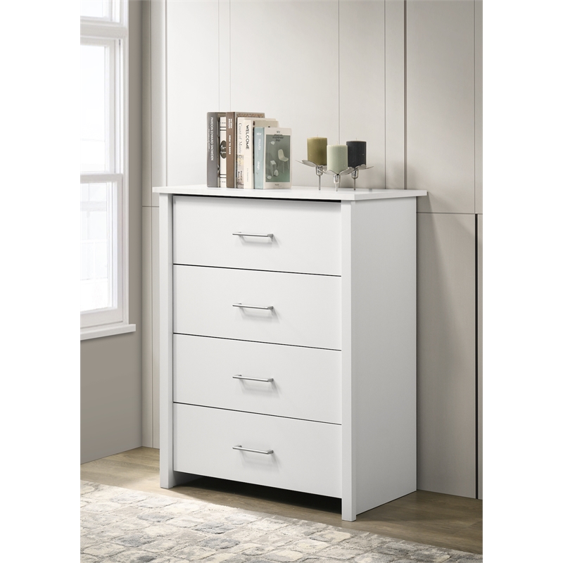 4 Drawers Chest Wood Storage Cabinet for Bedroom & Living Room