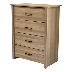 4 Drawers Chest Wood Storage Cabinet for Bedroom & Living Room