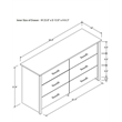6-Drawer Dresser Buffet Wood Storage Cabinet for Bedroom Living Room or Office