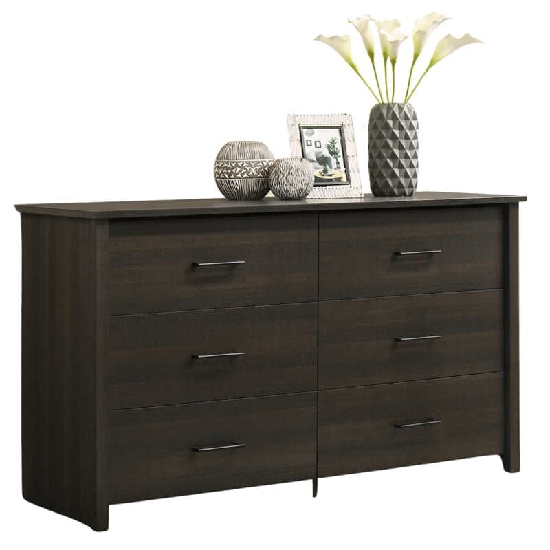 6-Drawer Dresser Buffet Wood Storage Cabinet for Bedroom Living Room or Office