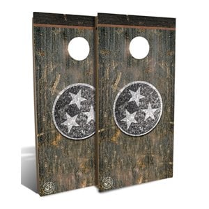 slick woody's backyard tennessee state flag cornhole board set in brown