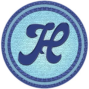 slick woody's 5' monogram tilted letter h vinyl underwater pool tattoo in blue