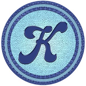 slick woody's 5' monogram tilted letter k vinyl underwater pool tattoo in blue