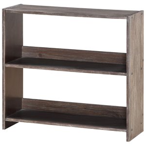 donco kids solid wood small low loft bookcase in brushed shadow