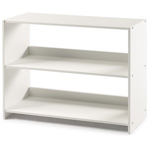 donco kids 2 shelf low loft wooden bookcase in white