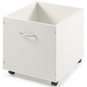 donco kids solid wood mobile toy box bin in white