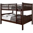Donco Kids Full Over Full Solid Wood Mission Bunk Bed in Cappuccino