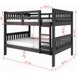 Donco Kids Full Over Full Solid Wood Mission Bunk Bed in Dark Gray