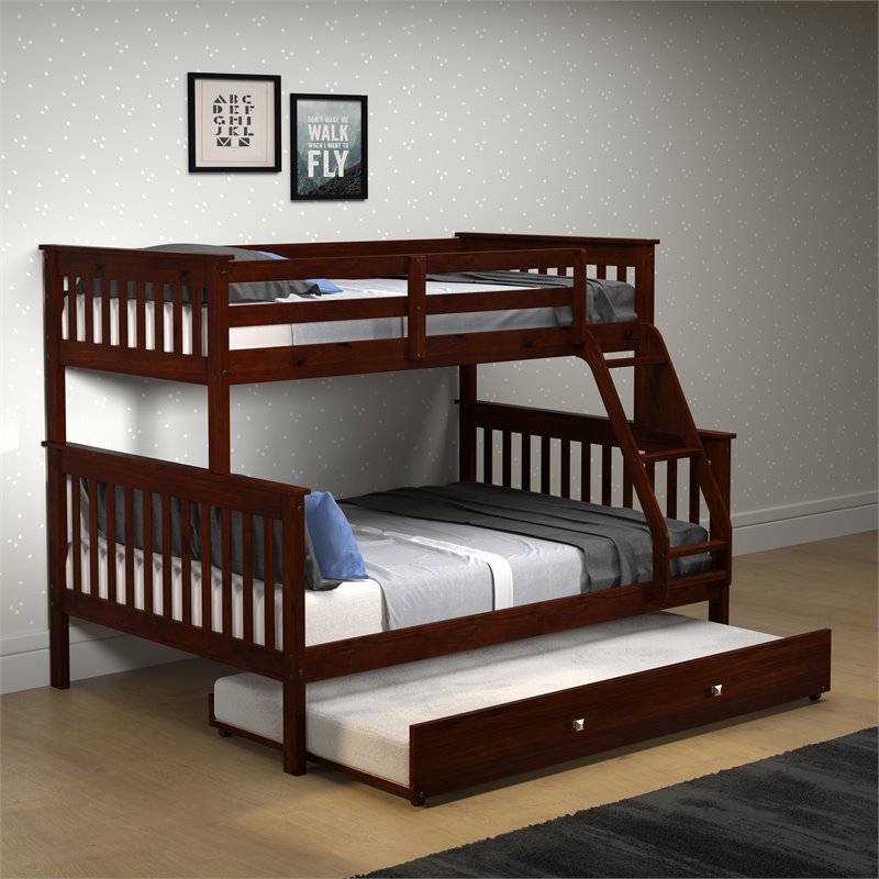 Donco Kids Twin Over Full Solid Wood, Twin Over Full Solid Wood Bunk Bed