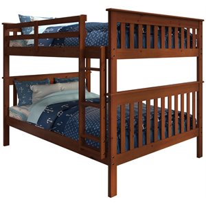donco kids solid wood mission bunk bed in light espresso 120-2-3