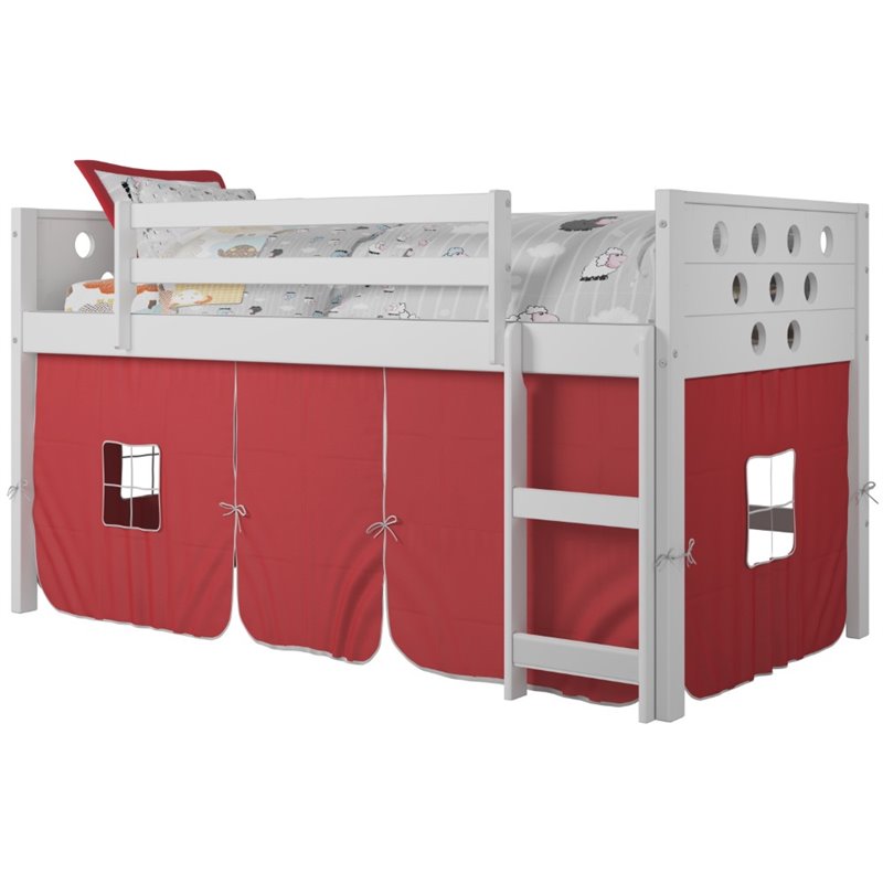 low loft bed with tent