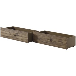 donco kids front porch solid wood underbed drawer in rustic driftwood (set of 2)