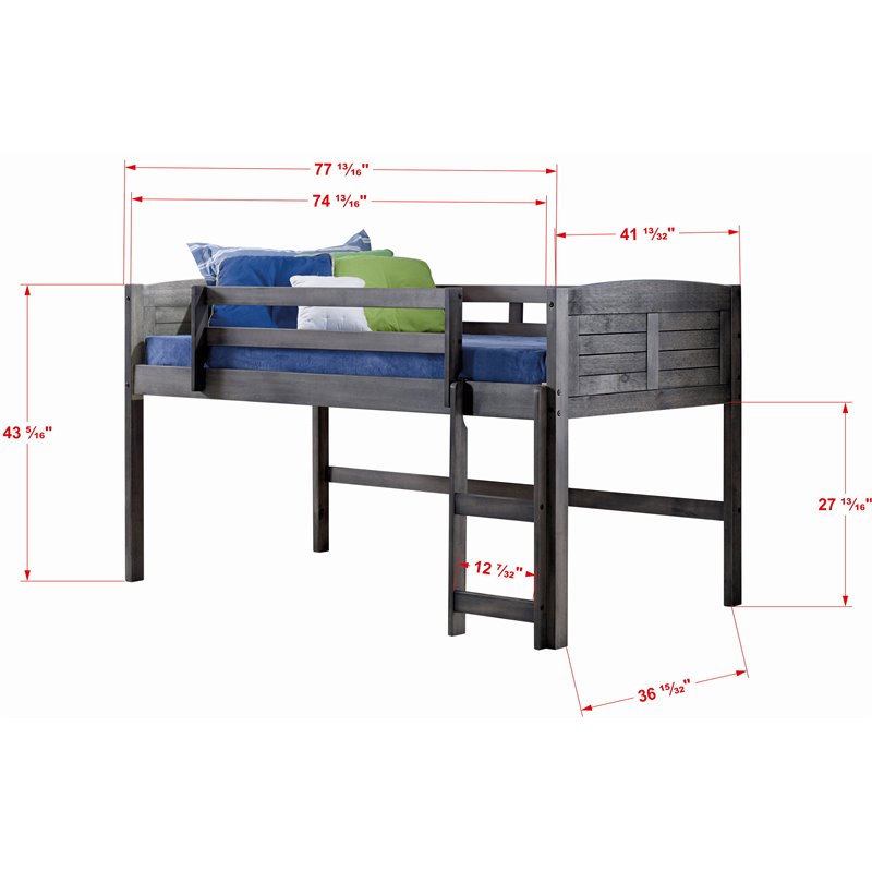 low loft bed with tent