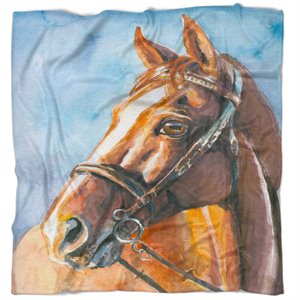 designart brown horse with bridle 59