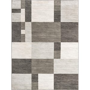 unique loom autumn color block area rug 9' x 12' rectangular gray/ivory