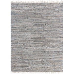 unique loom chindi jute braided solid rug 10' x 14' rectangle gray/beige