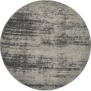 unique loom del mar tonal design rug 3' 3 x 3' 3 round dark gray/light gray