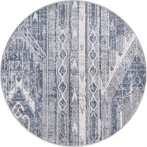 unique loom portland striped tone-on-tone rug 3' 3 x 3' 3 round blue/gray