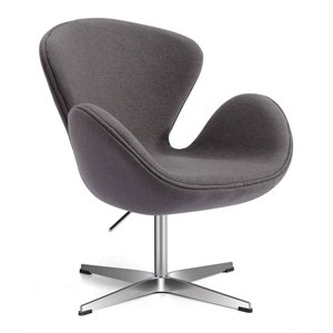 mos modern wool adjustable height swivel lounge chair in dark gray