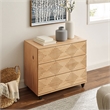 Solid Wood 3 Drawer Dresser/Nightstand for Bedroom Modern Chests with natural