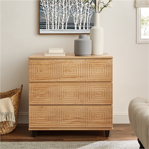 solid wood 3 drawer dresser/nightstand for bedroom modern chests with natural