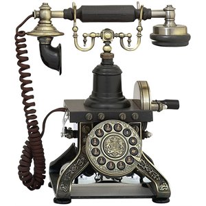 Leeds & Co Functional Black Brass Vintage Antique Telephone
