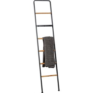 leeds & co black metal contemporary ladder style rack