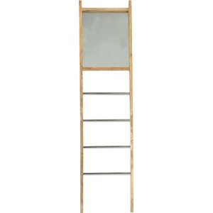 leeds & co brown mango wood contemporary ladder style rack