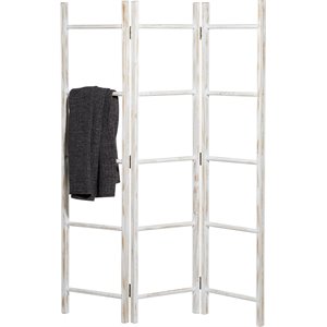 leeds & co white wood country cottage ladder style rack