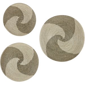 Leeds & Co Beige Dried Plant Material Wall Decor (Set of 3)