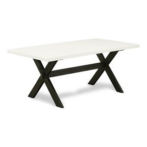 East West Furniture X-Style 40x72&quot Wood Dining Table in Black/White