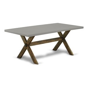 East West Furniture X-Style 40x72&quot Wood Dining Table in Jacobean/Cement Gray