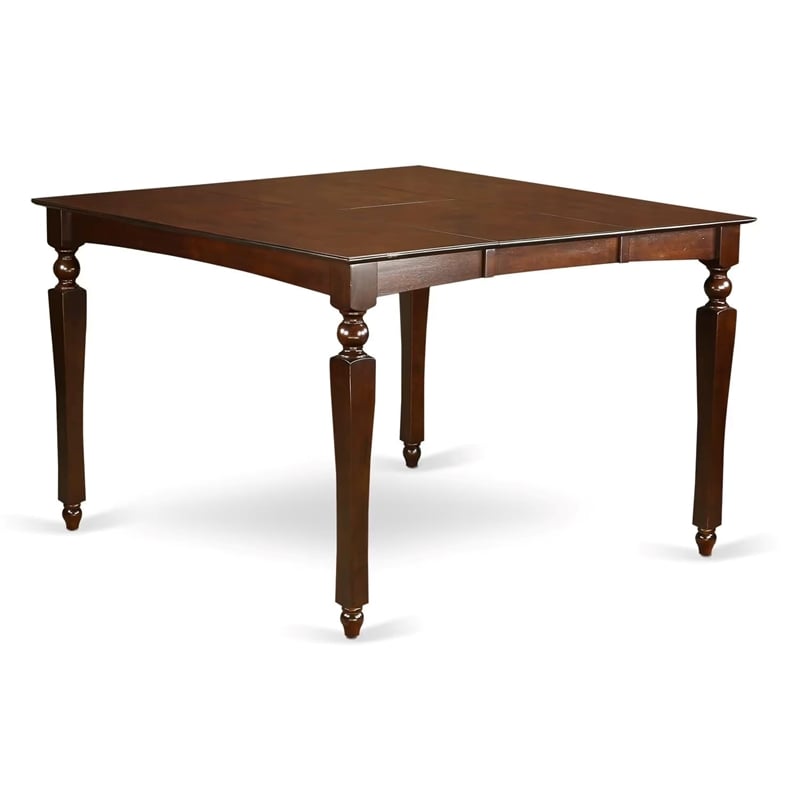 East West Furniture Chelsea Square Wood Butterfly Leaf Dining Table in Mahogany