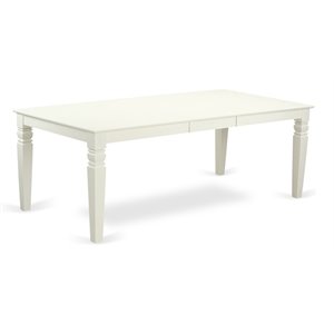 East West Furniture Logan 42&quot Rectangular Wood Dining Table in Linen White