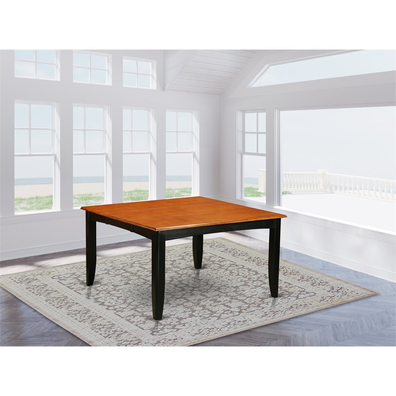 East West Furniture Parfait Square Wood Dining Table in Black/Cherry