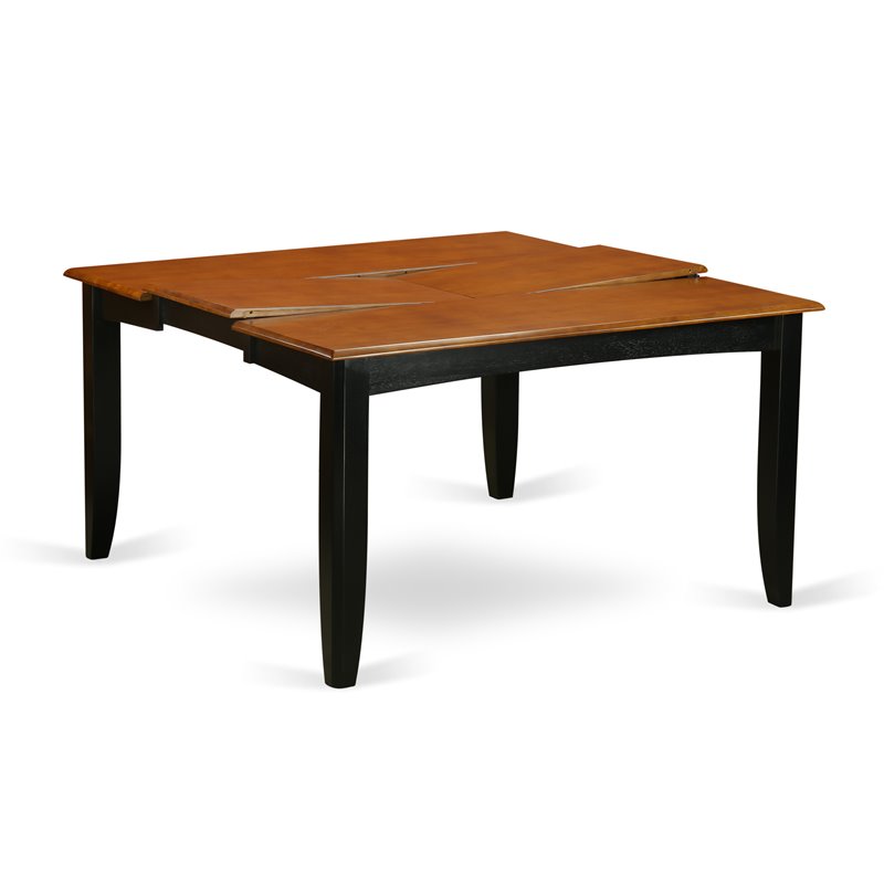 East West Furniture Parfait Square Wood Dining Table in Black/Cherry
