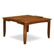 East West Furniture Parfait Square Wood Dining Table in Saddle Brown