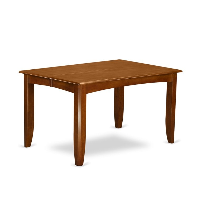 East West Furniture Parfait Square Wood Dining Table in Saddle Brown