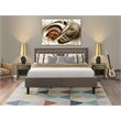 East West Furniture 3-piece Wood King Bedroom Set in Distressed Jacobean/Brown