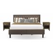 East West Furniture 3-piece Wood King Bedroom Set in Distressed Jacobean/Brown