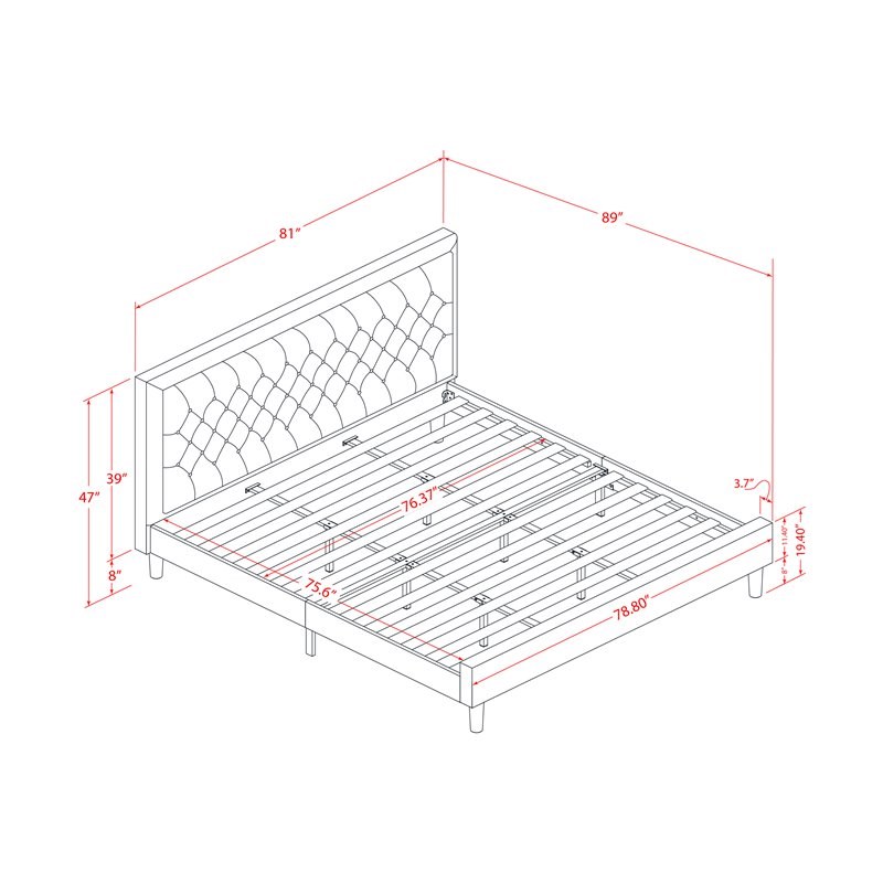 East West Furniture 3-piece Wood King Bedroom Set in Brown/Jacobean