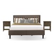 East West Furniture 3-piece Wood King Bedroom Set in Brown/Jacobean