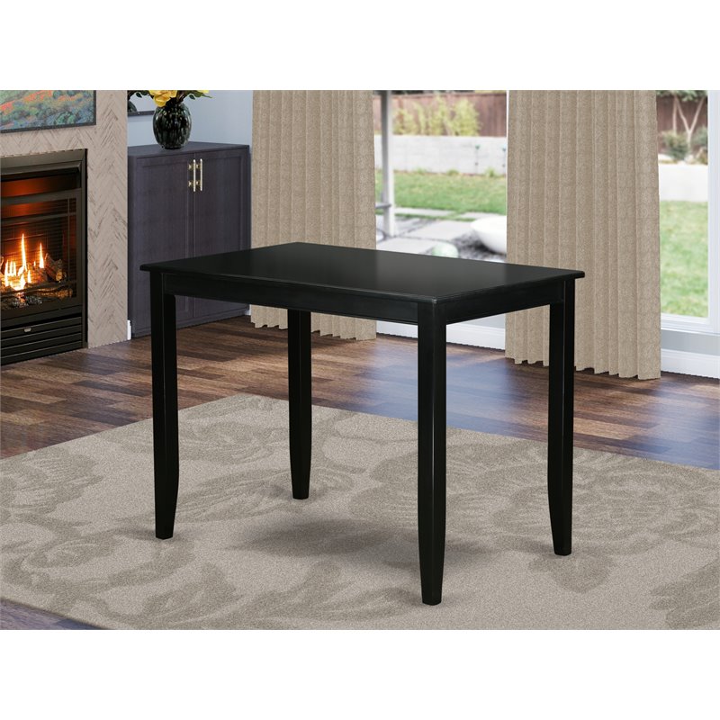 East West Furniture Buckland Rectangular Wood Counter Height Table in Black