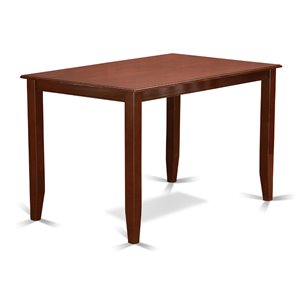 East West Furniture Buckland Rectangular Wood Counter Height Table in Mahogany